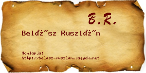 Belász Ruszlán névjegykártya